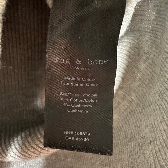 Rag & Bone Talia Cashmere Blend Varsity Sweater Women's Gray White Size XS - Picture 3 of 4